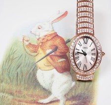 Beautiful Diamonique Crystal Set Ladies Watch Rose Gold Colour Mint in Box