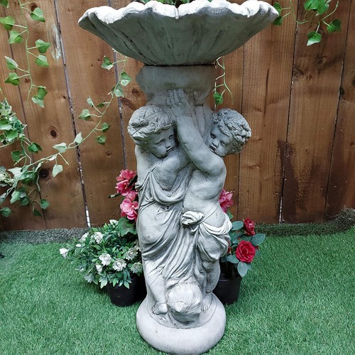 Stone birdbath twin - stone,