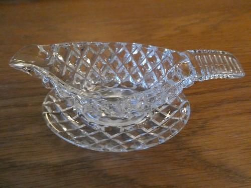 Vintage pressed glass sauce - glass,