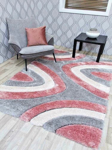 Shaggy rugs thick - pile, shiny