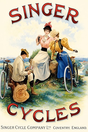 Vintage singer cycles poster - vintage,