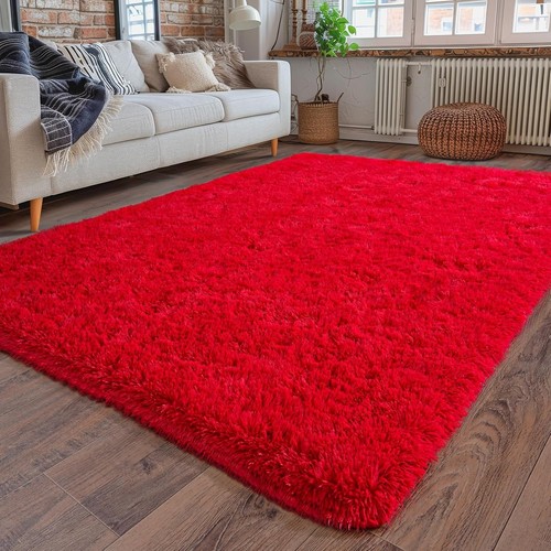 4x6 super fluffy red area - ft,