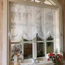110x65cm European Sheer Curtain Valance No Drilling Window Door Office Home Deco