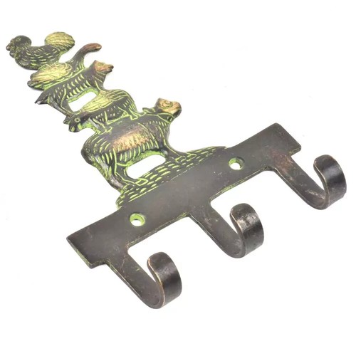 Brass wall key holder cow - key,