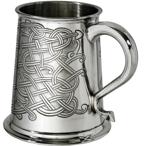 Pint pewter tankard with - pewter,