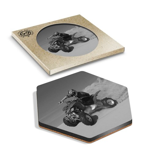 Hexagon coaster bw - hexagon,