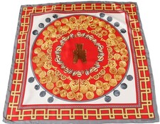 Coins Cowrie Shells  Silk Scarf - British Museum  - LARGE