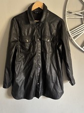 F & F Women’s Faux Leather Black Shirt Size 12 BRAND NEW