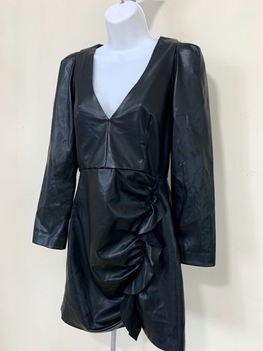 Zara faux leather dress with - faux,