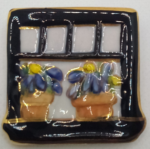 Vintage ceramic enamel flower - enamel,