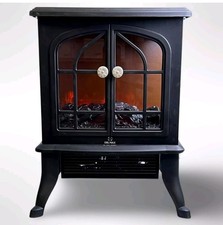 DBL MAX Fireplace Electric Heater Log Burning Flame Effect Stove 2000 Watt