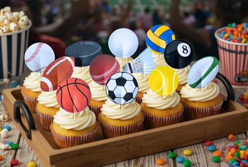 Sports themed cupcake toppers - sports,
