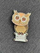 Warwick castle owl pin badge - warwick,