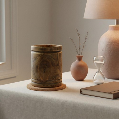 Distressed wooden pen holder - distressed,
