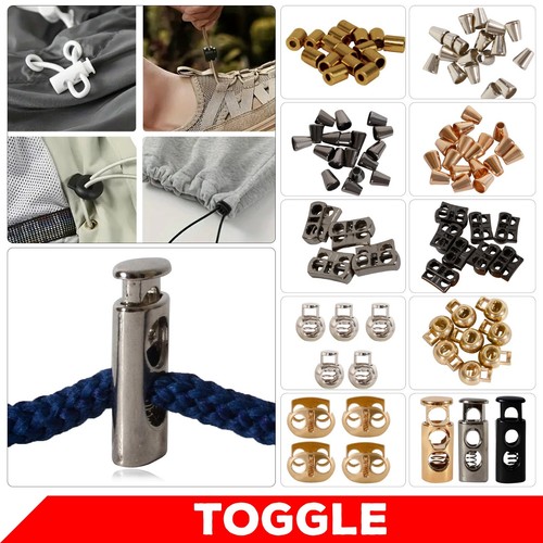 Metal cord stopper lock toggle - metal,