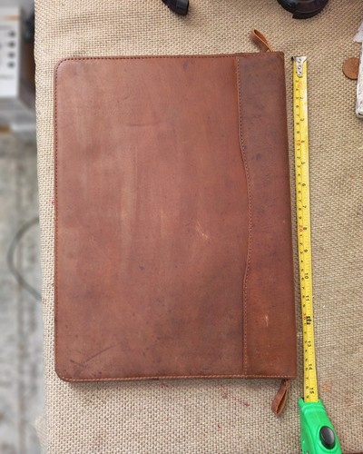 Leather folio zipped folder - folio,