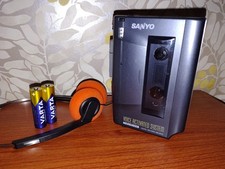SERVICED Sanyo M-1119 Mono Cassette Recorder Player NEW BELT Walkman
