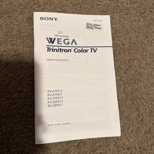 Sony manual trinitron - manual, wega