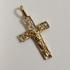 14k Yellow Gold Jesus Cross