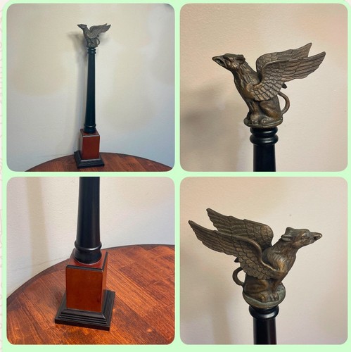 Vintage griffin column - griffin, statue