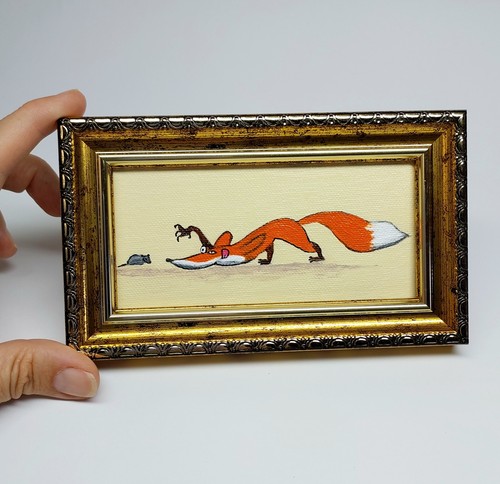 Funny fox oil painting - funny,