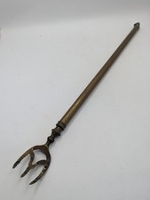 Vintage Solid Brass Extendable Toasting Fork 15-24" A146 P748