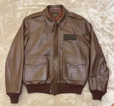 Gibson and Barnes Brown Type A-2 Airforce Leather Jacket - Goatskin - Size 38
