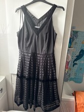 glamour black a line dress with mesh detail size 16