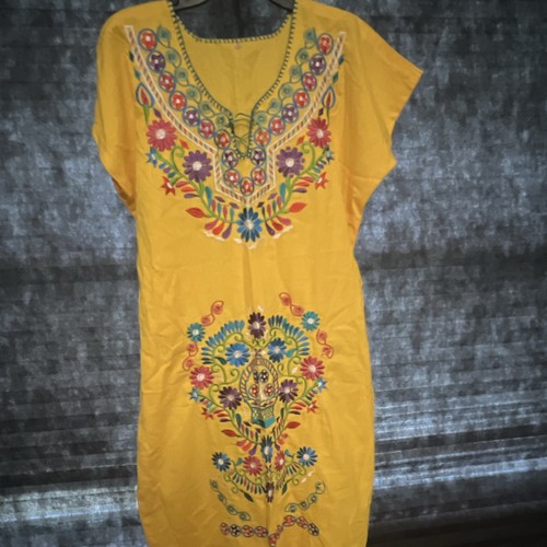 Handmade yellow cotton mexican - yellow,