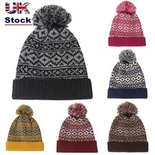 Winter Warm Mens Pom Wooly Cap