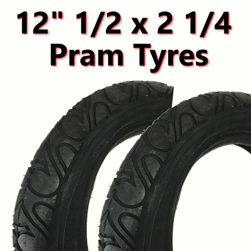 Black pram tyre 12 - pram,