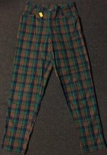 Vtg 80s Fiorucci Plaid Pants 30 Flannel Punk Designer Italy Retro Grunge 70s