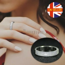 Size 9 (19mm) S - T Synthetic Small Diamond Crystals Bridal Promise Ring Jewelry