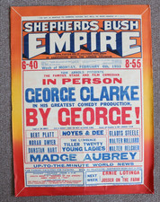 Shepherds Bush Empire Variety Poster, 1933, George Clarke, BY GEORGE! Original