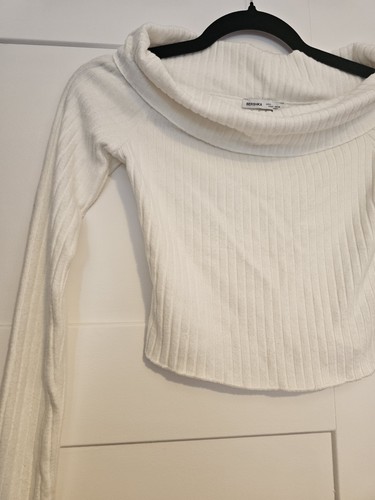 Bershka white ribbed - bershka,
