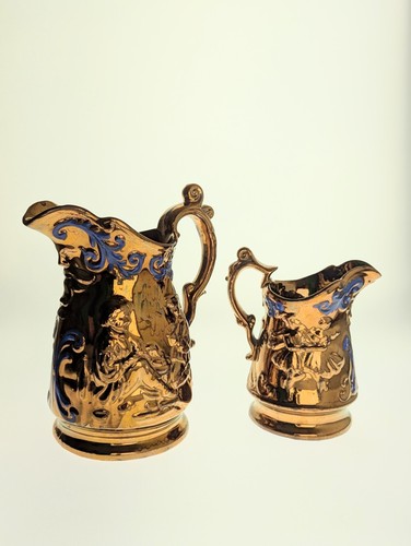 Pair antique copper lustre - of,