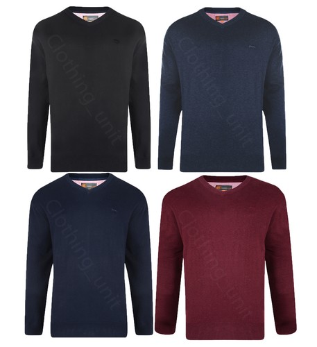 Mens kam plain neck - v, sweater