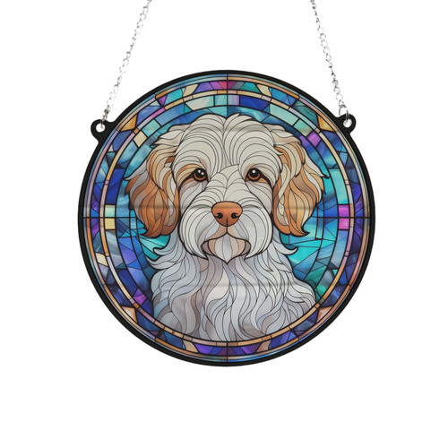 Clumber spaniel stained glass - stained,