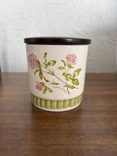 Vintage Palissy Royal Worcester Floral Seal Lidded Cannister Jar MCM ceramic 