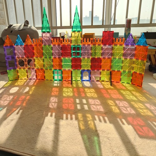 100pcs magnetic tiles building - magnetic,