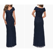 La Femme $378 Navy Blue Off