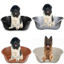 Heavy Duty Waterproof Plastic Dog Bed – Pet Puppy Cat Basket with Vent Base