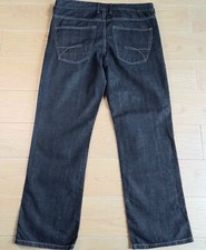 'RED HERRING' 36 W. REGULAR LEG BLACK JEANS WITH YELLOW STITCHING. 0118