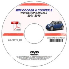 2001 - 2010 BMW MINI COOPER S WORKSHOP SERVICE REPAIR MANUALS on DVD