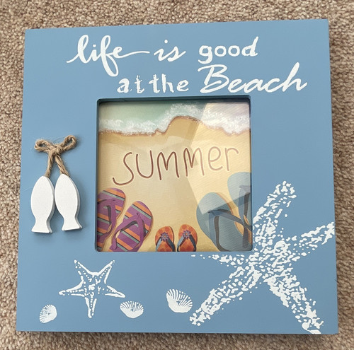 Blue wooden square - wooden,