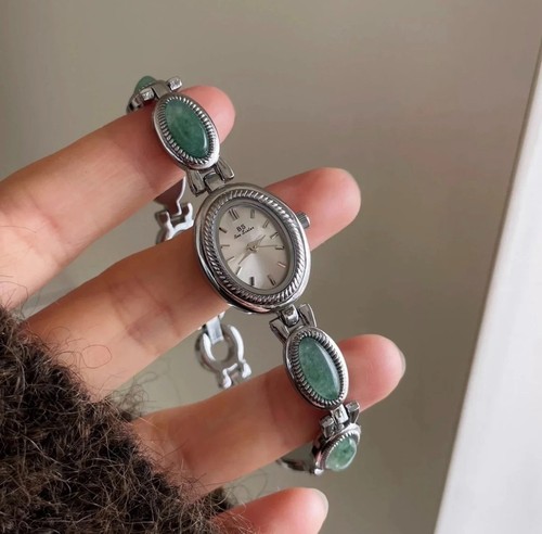 Silver jade gems vintage - vintage, style