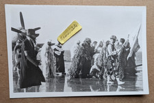 OLD PHOTO MEN MILITARY ROYAL NAVY AEROPLANE SHIP CROSSING LINE COSTUME  PT 726