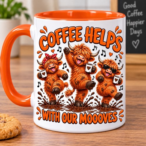 Highland cow coffee cup - cup., moo