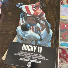 RARE ~ Original Vintage Rocky IV (4) VHS Counter Standee ~ UNUSED ~ 1988