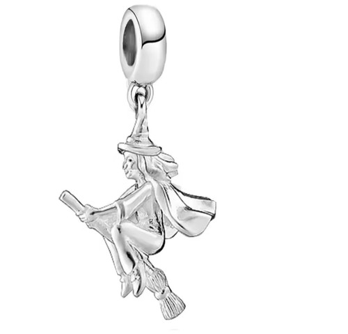 Witch riding broom s925